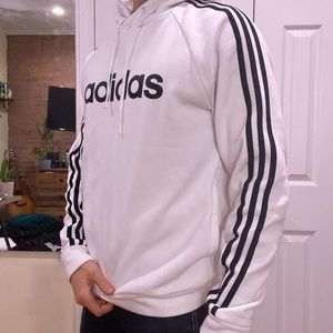 White cotton adidas hoodie